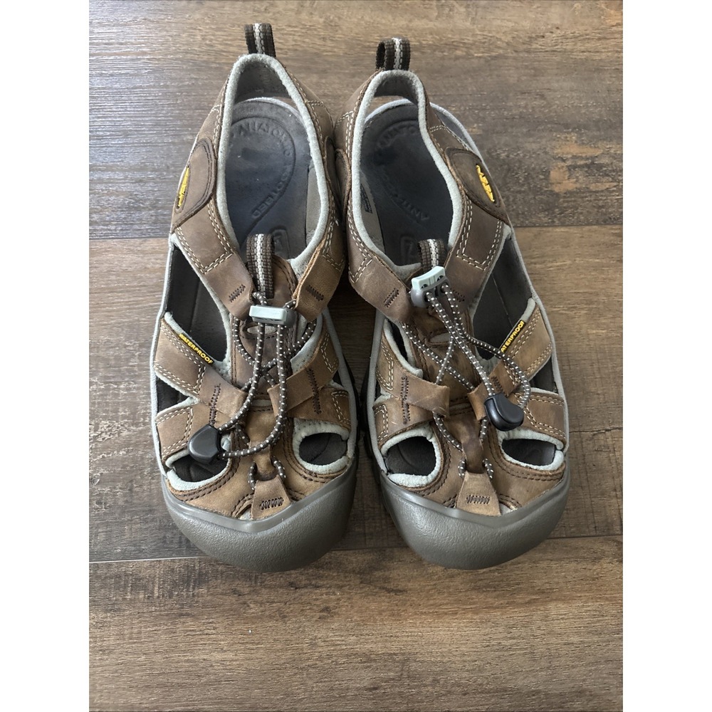 KEEN Venice H2 Sandals Womens 7.5 Brown Waterproof Leather Hiking Sport Gorpcore